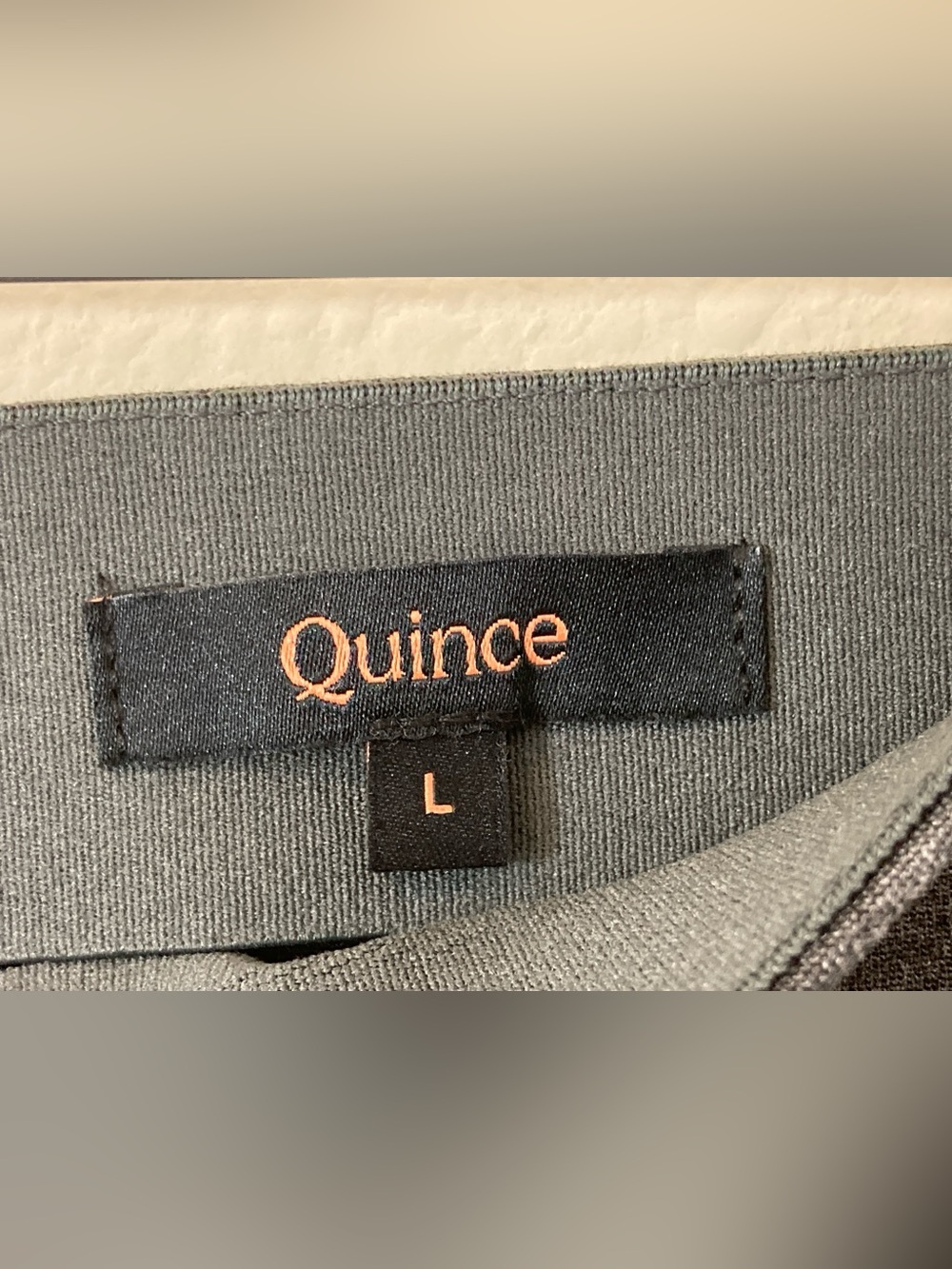 Quince Heather Gray Pencil Skirt Size L Stretch Career Skirt - Picture 2 of 6